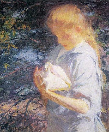 Frank Weston Benson Eleanor Holding a Shell china oil painting image